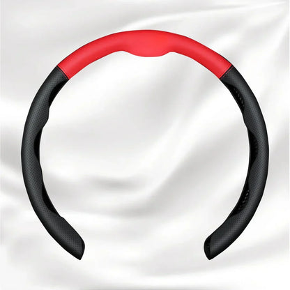 Nexi Customized Car Logo Breathable Ultra-thin 5D Leather & Carbon Car Steering Wheel Cover Universal Fit